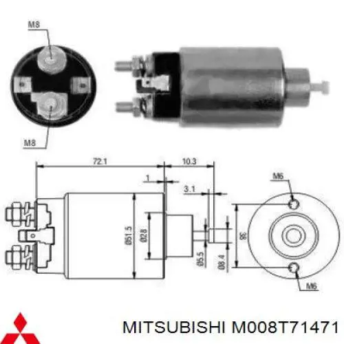 Do koszyka M008T71471 Mitsubishi Rozrusznik