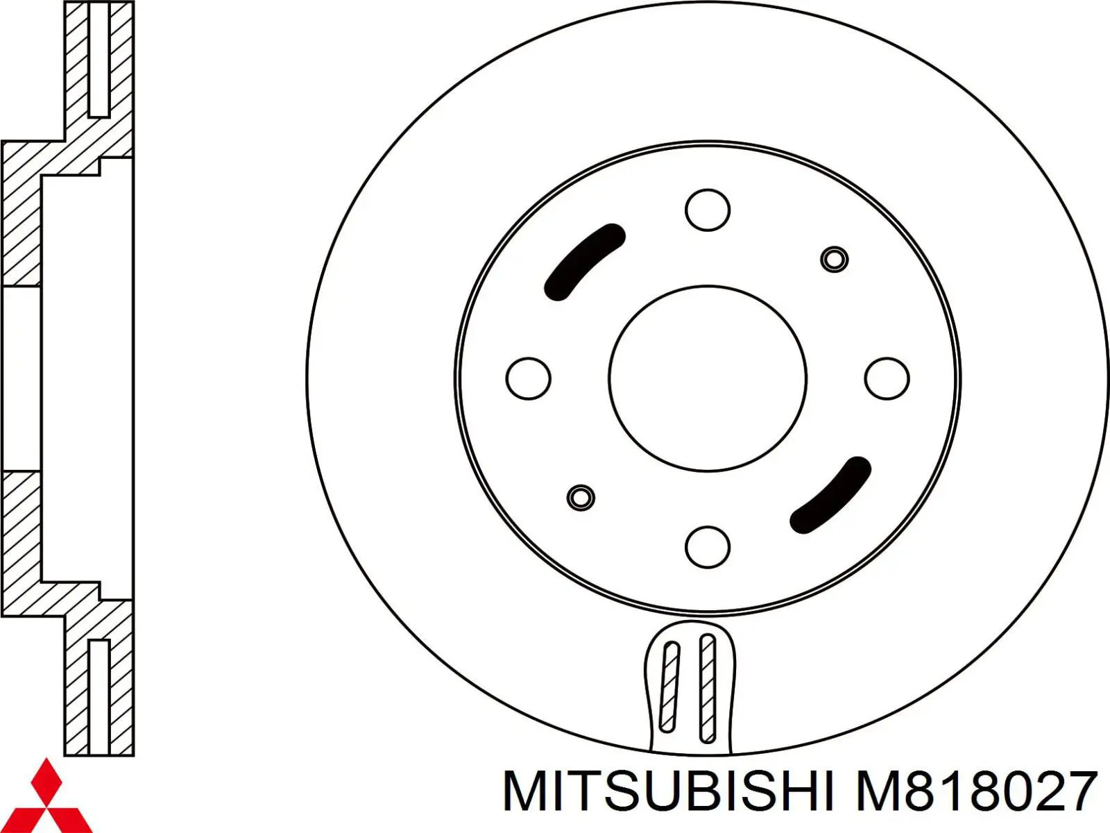 Do koszyka M818027 Mitsubishi Tarcza hamulcowa przednia