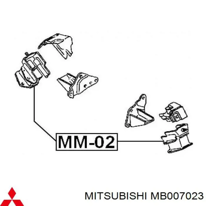 Poduszka (podpora) silnika lewa/prawa Mitsubishi MB007023 cena, od 26,77 USD