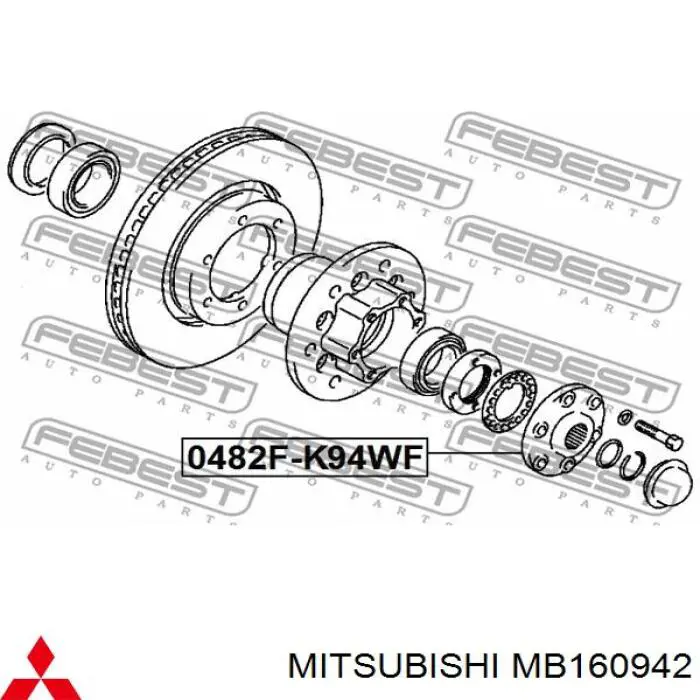 Do koszyka MB160942 Mitsubishi Kołnierz piasty przedniej
