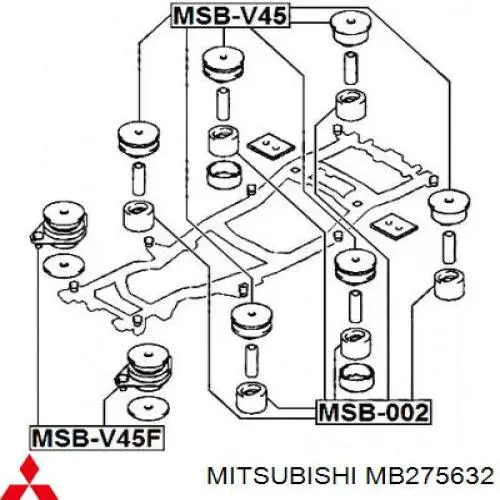 Poduszka ramy (mocowania nadwozia) Mitsubishi MB275632 cena, od 5,65 USD