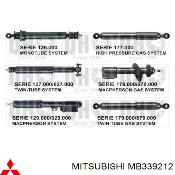 Amortyzator tylny Mitsubishi MB339212 cena, od 39,55 USD