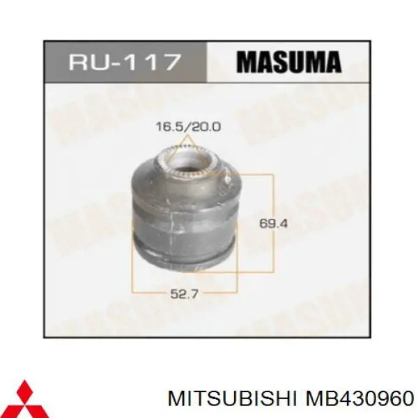 Do koszyka MB430960 Mitsubishi Silentblock przedniego wahacza dolnego