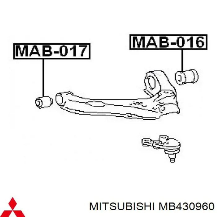 Silentblock przedniego wahacza dolnego Mitsubishi MB430960 cena, od 32,96 USD