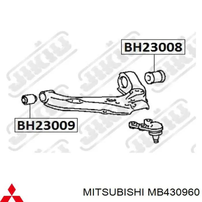 Silentblock przedniego wahacza dolnego MB430960 Mitsubishi