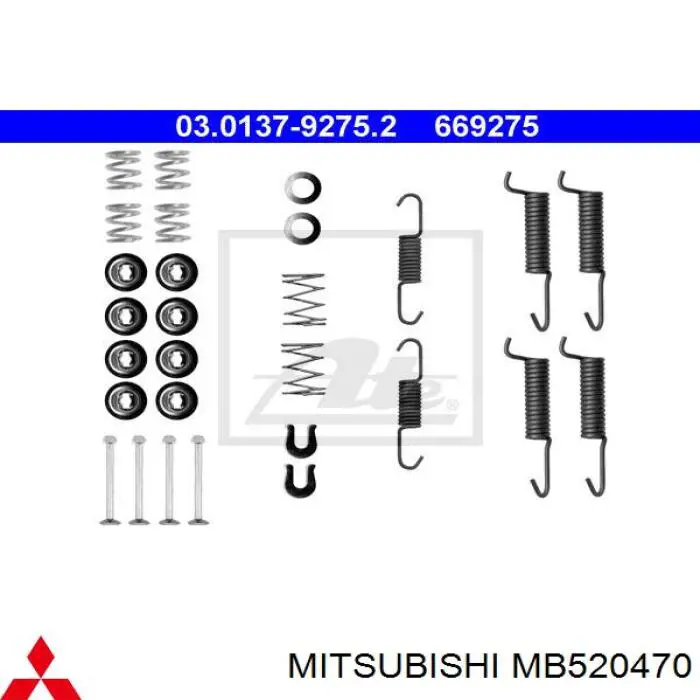 Zestaw naprawczy hamulca postojowego (ręcznego) do Mitsubishi Galant VII E5A, E7A, E8A