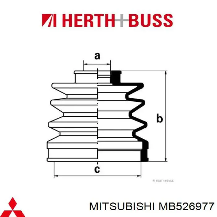 Osłona przegubu homokinetycznego półosi przedniej wewnętrzna Mitsubishi MB526977 cena, od 7,57 USD