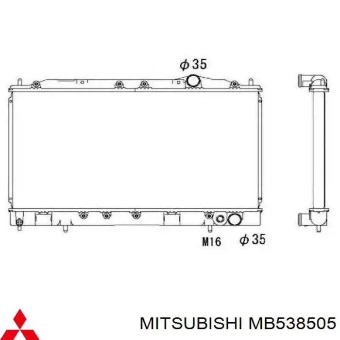 Do koszyka MB538505 Mitsubishi Chłodnica silnika