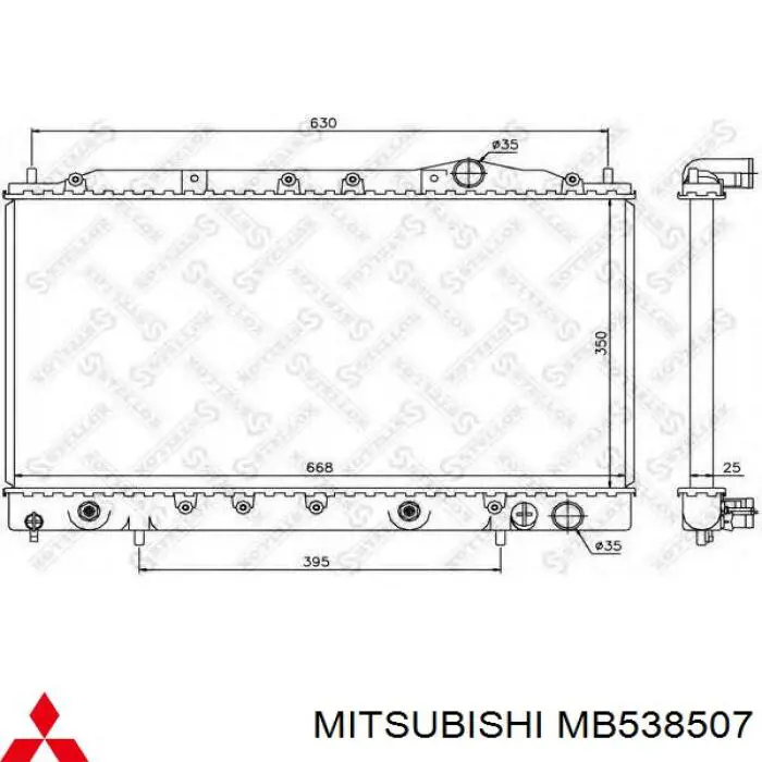 Do koszyka MB538507 Mitsubishi Chłodnica silnika
