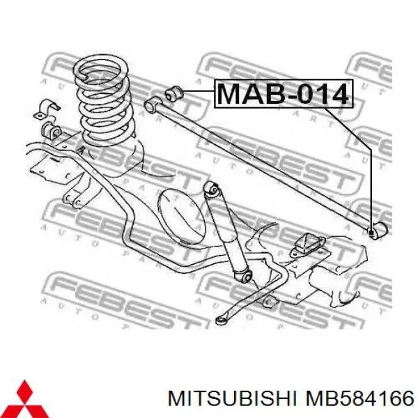 Do koszyka MB584166 Mitsubishi Silentblock drążka poprzecznego (zawieszenia tylnego)