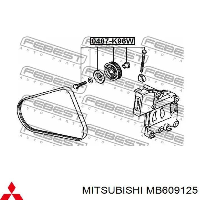 Rolka napinacza paska napędowego Mitsubishi MB609125 cena, od 48,12 USD