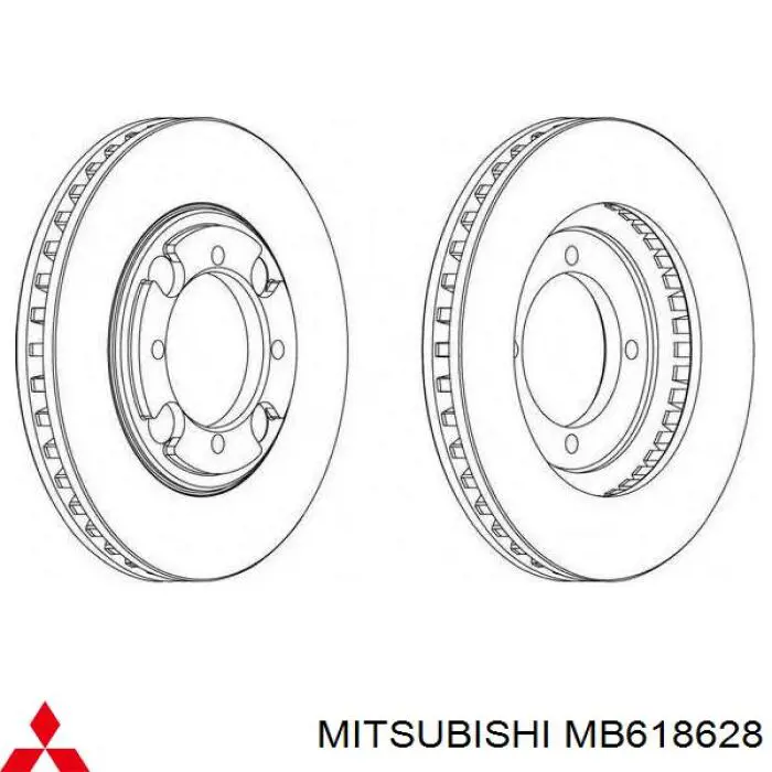 Tarcza hamulcowa przednia MB618628 Mitsubishi