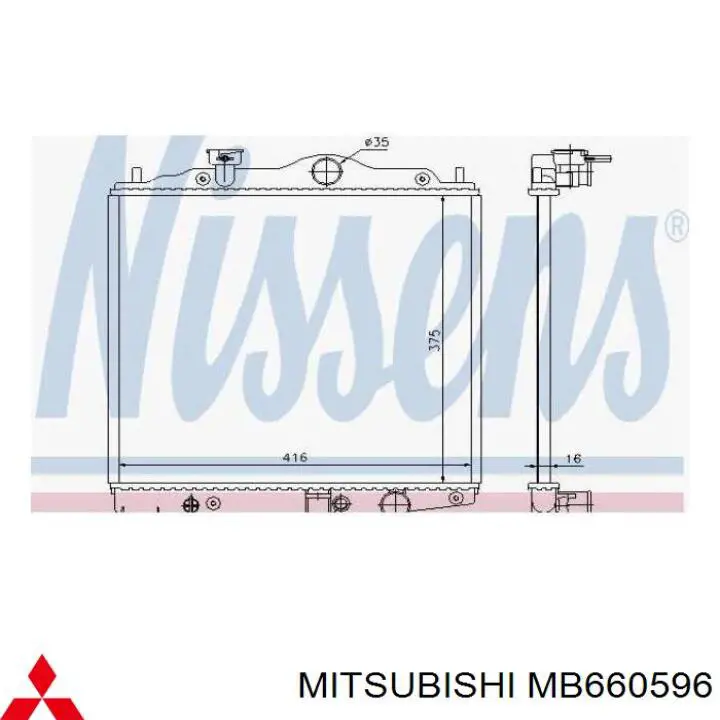 Do koszyka MB660596 Mitsubishi Chłodnica silnika