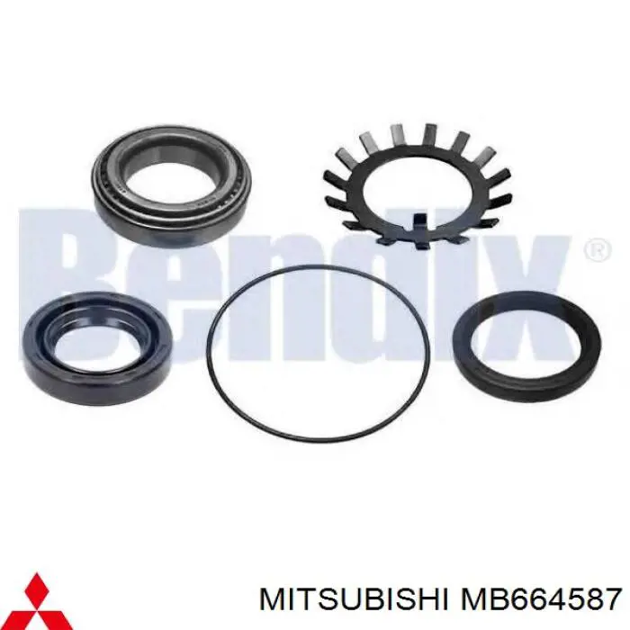 Do koszyka MB664587 Mitsubishi Lożysko piasty tylnej