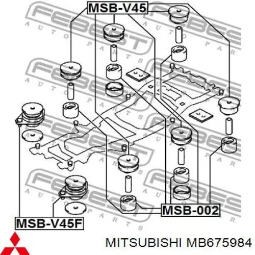 MB675984 Mitsubishi Poduszka ramy (mocowania nadwozia)