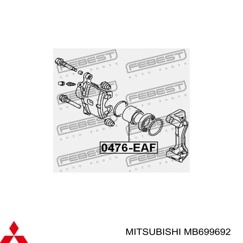 Do koszyka MB699692 Mitsubishi Tłoczek zacisku hamulcowego przedniego