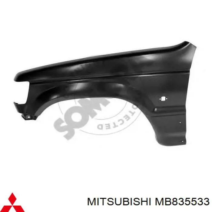 Do koszyka MB835533 Mitsubishi Błotnik przedni lewy