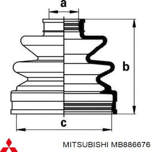 Do koszyka MB886676 Mitsubishi Osłona przegubu homokinetycznego półosi przedniej wewnętrzna
