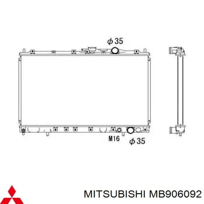 Chłodnica silnika Mitsubishi MB906092 cena, od 116,14 USD
