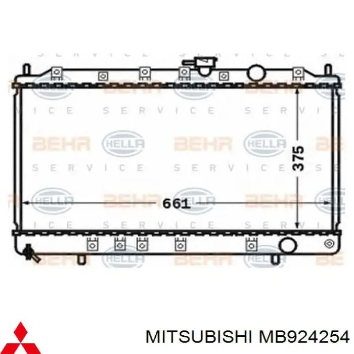 Do koszyka MB924254 Mitsubishi Chłodnica silnika