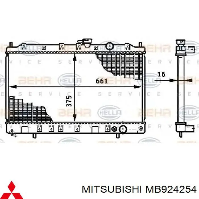 MB924254 Mitsubishi Chłodnica silnika