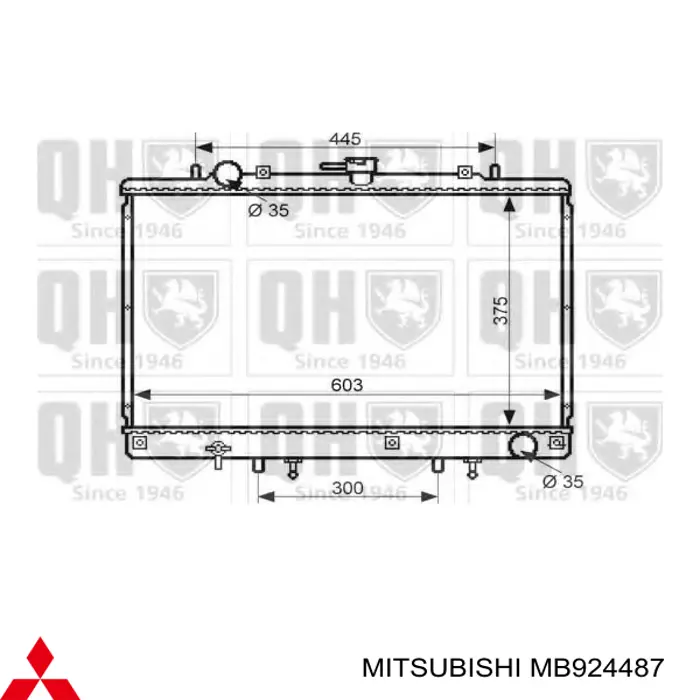 Chłodnica silnika Mitsubishi MB924487 cena, od 122,59 USD