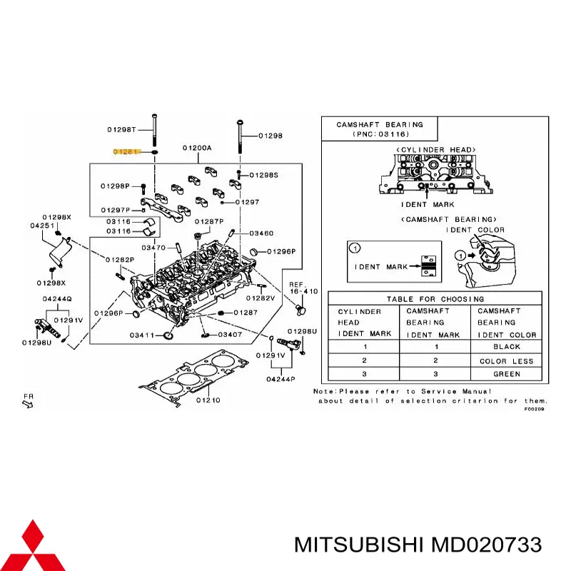 Podkładka śruby głowicy cylindrów Mitsubishi Pajero 3 