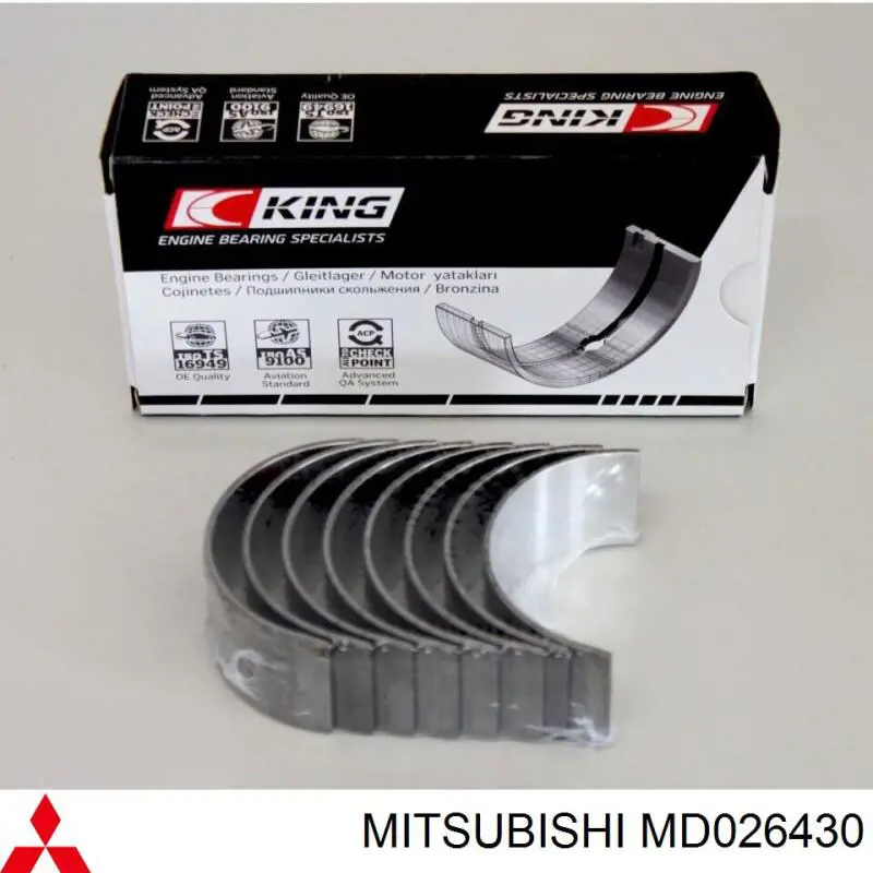 Panewki korbowodowe wału korbowego, zestaw, standardowe (STD) Mitsubishi MD026430 cena, od 24,28 USD