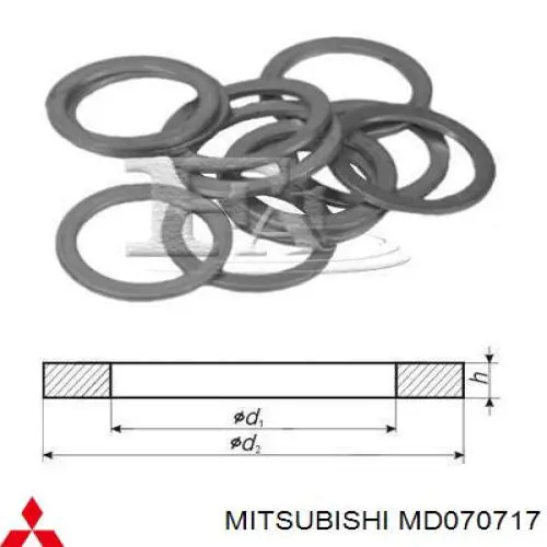 MD070717 Mitsubishi uszczelka korka miski olejowej