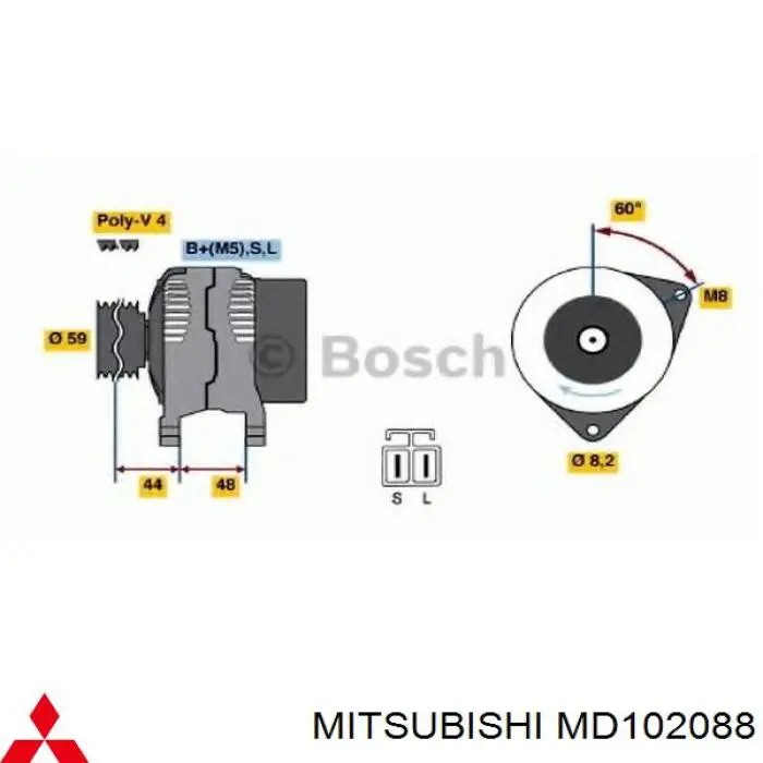 Do koszyka MD102088 Mitsubishi Alternator