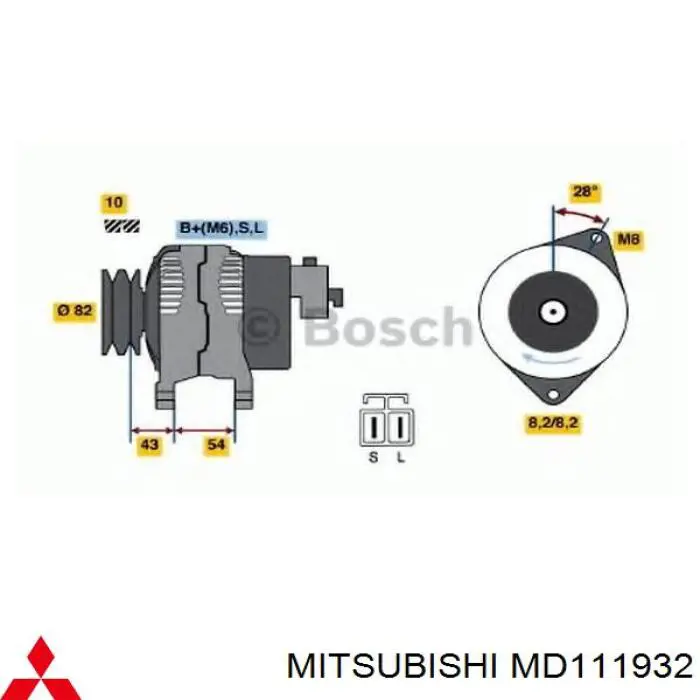 Alternator Mitsubishi MD111932 cena, od 159,70 USD
