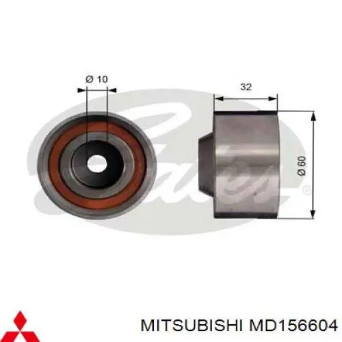 Do koszyka MD156604 Mitsubishi Rolka prowadząca kierunkowa paska rozrządu