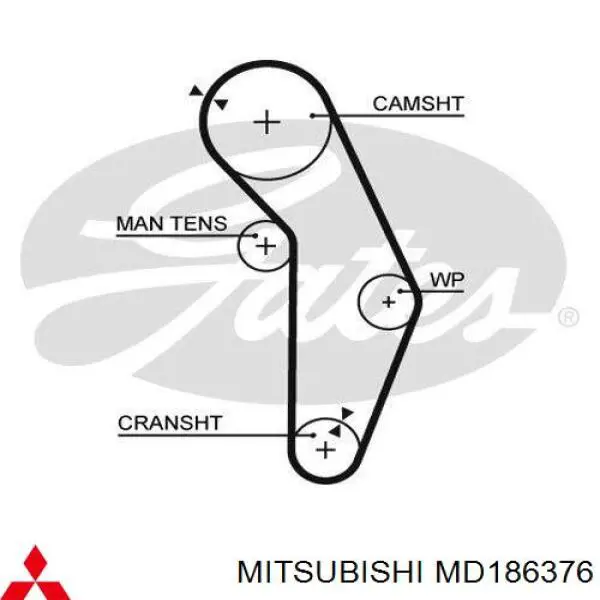 Pasek rozrządu Mitsubishi MD186376 cena, od 20,87 USD