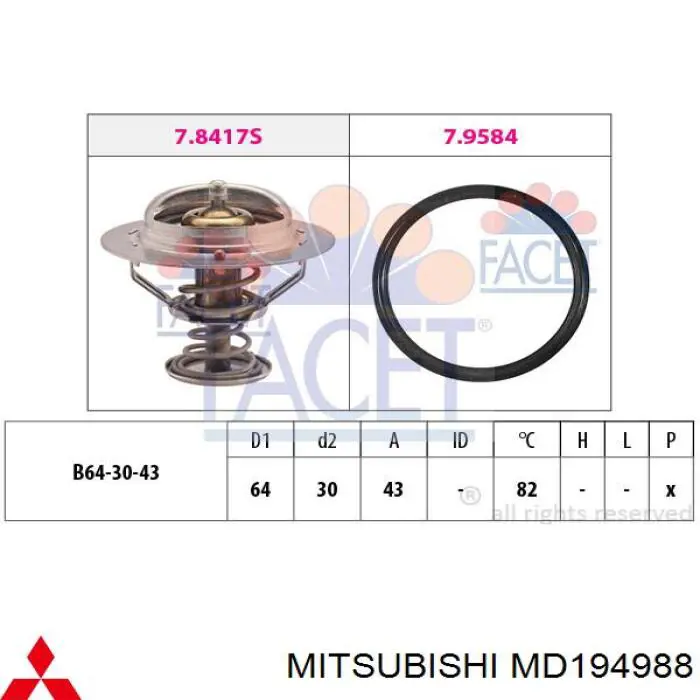 Do koszyka MD194988 Mitsubishi Termostat
