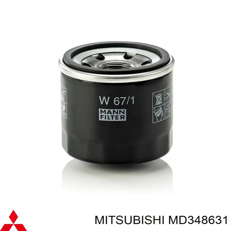Do koszyka MD348631 Mitsubishi Filtr oleju