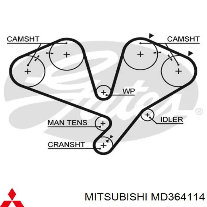 Do koszyka MD364114 Mitsubishi Pasek rozrządu
