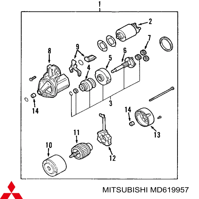 Bendiks rozrusznika Mitsubishi MD619957 cena, od 94,08 USD