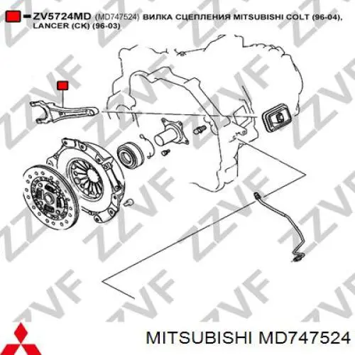 Widełki sprzęgła do Mitsubishi Outlander I CU