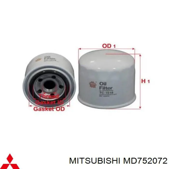 Filtr automatycznej skrzyni biegów Mitsubishi MD752072