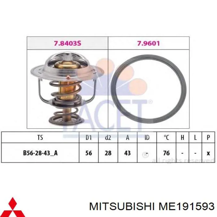 ME191593 Mitsubishi Termostat