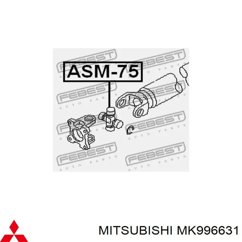 Krzyżak wału Cardana tylnego Mitsubishi MK996631 cena, od 25,89 USD