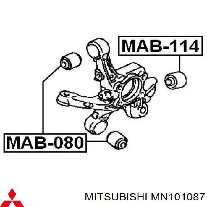 Silentblock czopu tylnego Mitsubishi MN101087 cena, od 8,67 USD