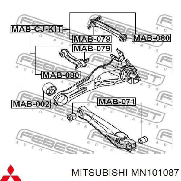 Do koszyka MN101087 Mitsubishi Silentblock czopu tylnego
