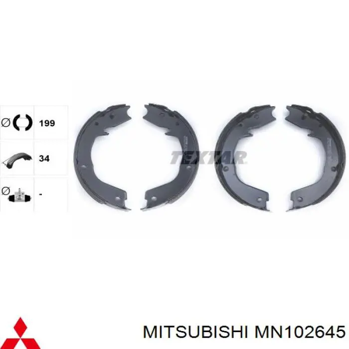 Do koszyka MN102645 Mitsubishi Klocki hamulca ręcznego