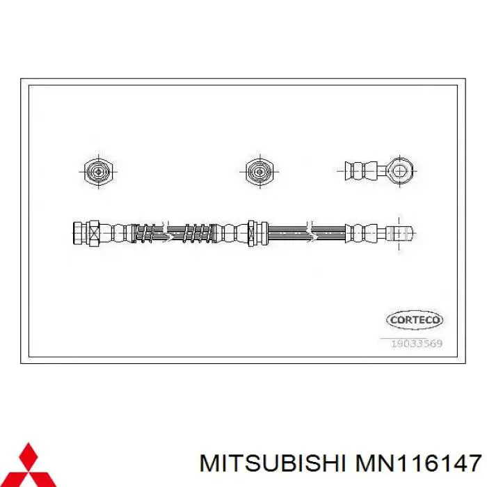 MN116147 Mitsubishi Przewód hamulcowy przedni