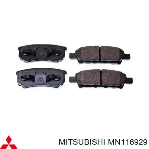 Okładziny (klocki) do hamulców tarczowych tylne Mitsubishi MN116929 cena, od 17,21 USD