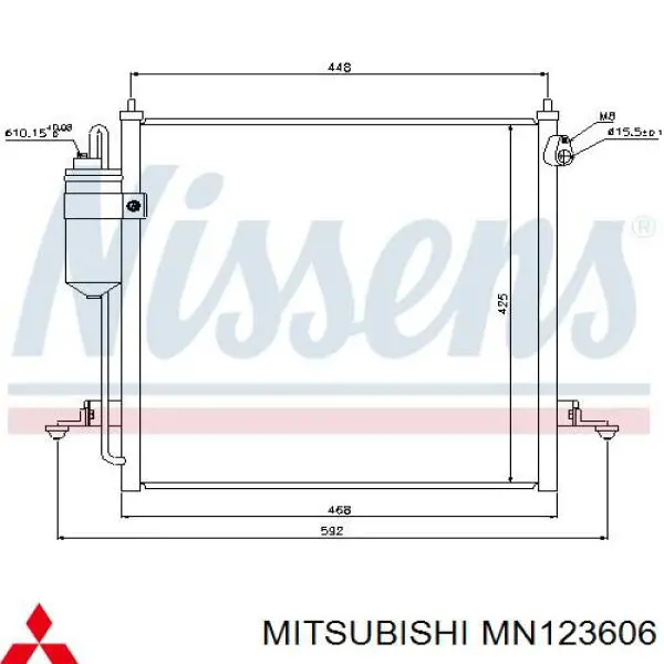 Chłodnica klimatyzacji Mitsubishi MN123606 cena, od 106,98 USD