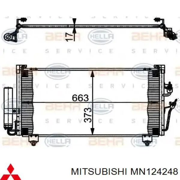 Do koszyka MN124248 Mitsubishi Chłodnica klimatyzacji