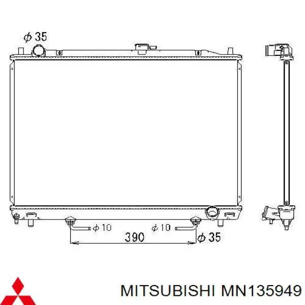 Do koszyka MN135949 Mitsubishi Chłodnica silnika