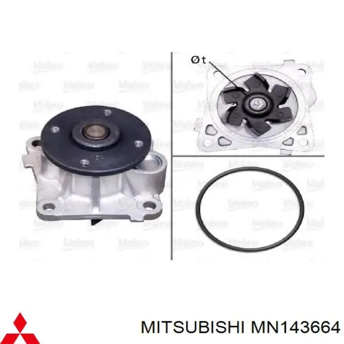 Pompa chłodząca wodna MN143664 Mitsubishi
